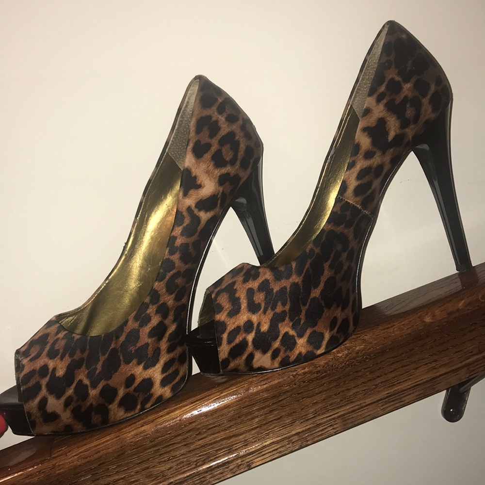 Guess Cheetah Platform Heels